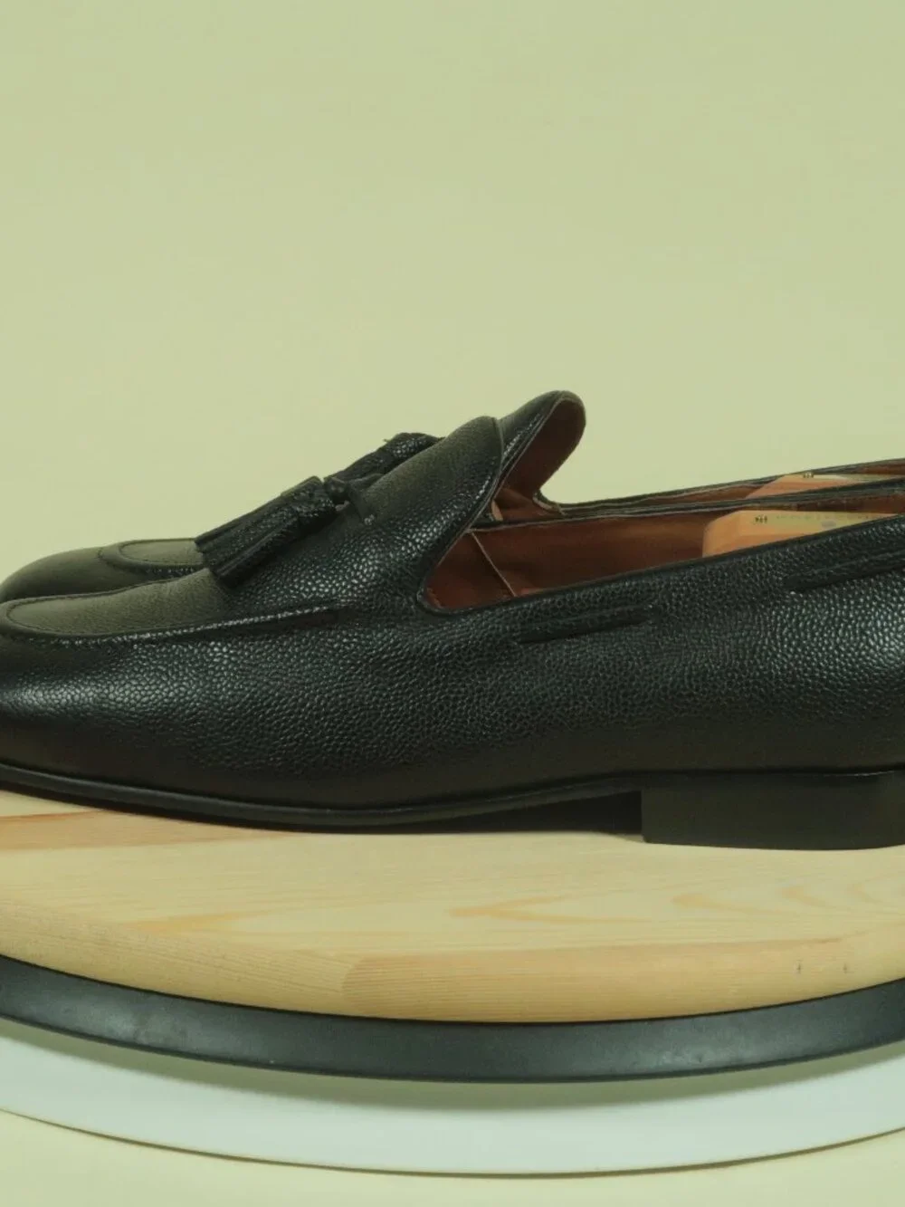 Allen Edmonds Presley Tassel Loafers Shoes Mens 13D Black Pebble Grain Leather